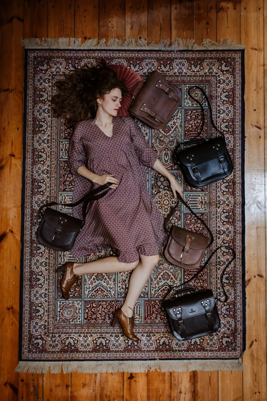 Luizjana Kasztanowa torebka damska skórzana — zdjęcie 26